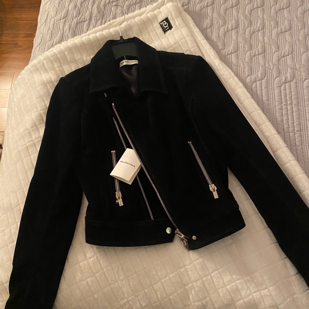 Balenciaga suede black jacket.